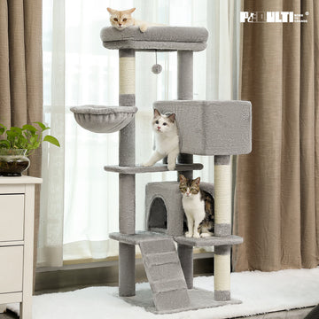 Multi-Level Cat Tree with Hammock, Soft Top Perch,